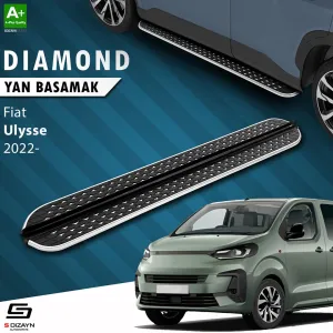 S-Dizayn Fiat Ulysse Kısa Şase Diamond Krom Yan Basamak 213 Cm 2022 Üzeri A+ Kalite thumb 1