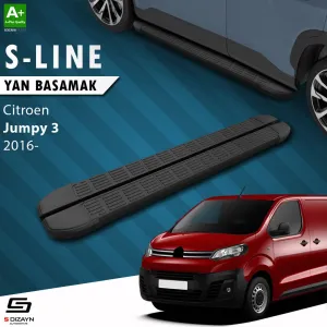 S-Dizayn Citroen Jumpy 3 Uzun Şase S-Line Siyah Yan Basamak 243 Cm 2016 Üzeri A+ Kalite thumb 1