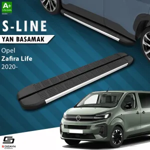 Opel Zafira 2019-Günümüz uyumlu Life Uzun Şase S-Line Aluminyum Yan Basamak 243 Cm 2020 Üzeri A+ Kalite modelleri DRS Tuning'de. Kaliteli malzeme, hızlı kargo