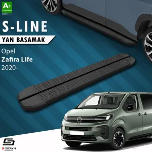 Opel Zafira 2019-Günümüz uyumlu Life Kısa Şase S-Line Siyah Yan Basamak 213 Cm 2020 Üzeri A+ Kalite modelleri DRS Tuning'de. Kaliteli malzeme, hızlı kargo ve