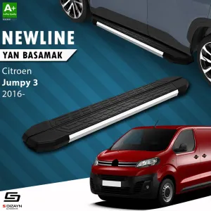 S-Dizayn Citroen Jumpy 3 Uzun Şase NewLine Krom Yan Basamak 243 Cm 2016 Üzeri A+ Kalite thumb 1