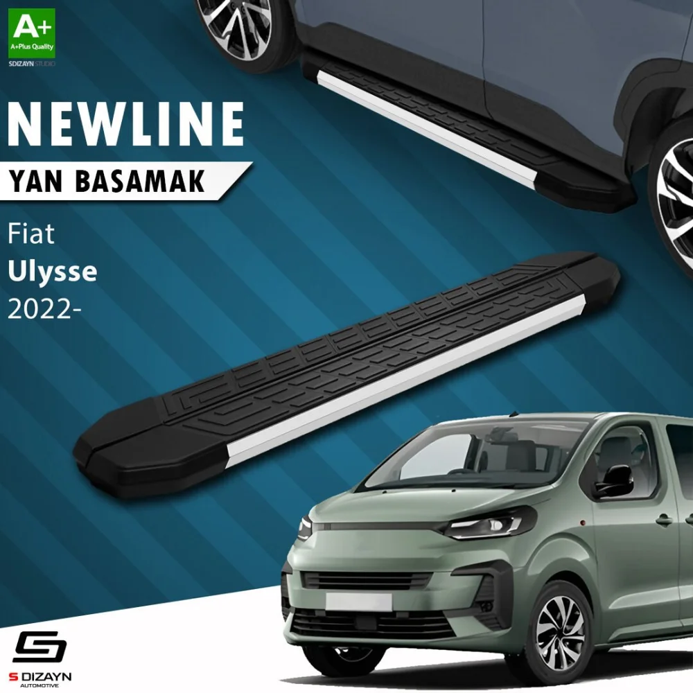 S-Dizayn Fiat Ulysse Uzun Şase NewLine Aluminyum Yan Basamak 243 Cm 2022 Üzeri A+ Kalite