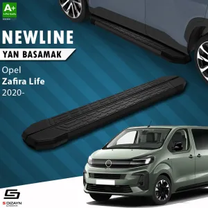 Opel Zafira 2019-Günümüz uyumlu Life Kısa Şase NewLine Siyah Yan Basamak 213 Cm 2020 Üzeri A+ Kalite modelleri DRS Tuning'de. Kaliteli malzeme, hızlı kargo ve