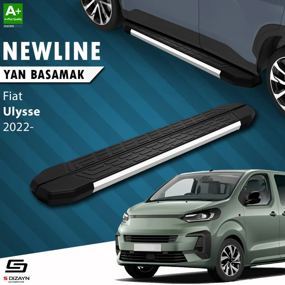 S-Dizayn Fiat Ulysse Kısa Şase NewLine Krom Yan Basamak 213 Cm 2022 Üzeri A+ Kalite