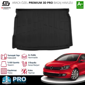 S-Dizayn VW Golf 6 3D Pro Bagaj Havuzu 2008-2012 A+ Kalite thumb 2