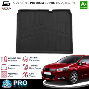 S-Dizayn Citroen C4 3D Pro Bagaj Havuzu 2010-2018 A+ Kalite thumb 2