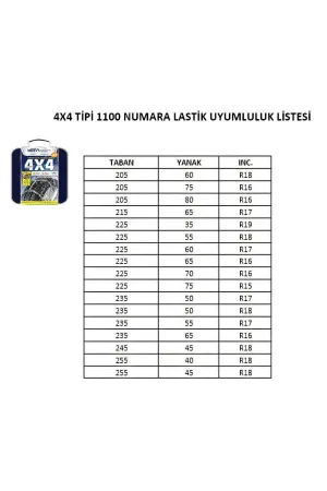 Kar Zinciri 4x4 Tipi 1100 Numara thumb 3