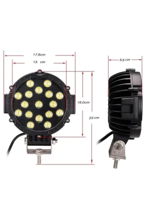 Off Road Sis Lambası Kırmızı 16 Cm Yuvarlak 17 Led 2 Adet thumb 3