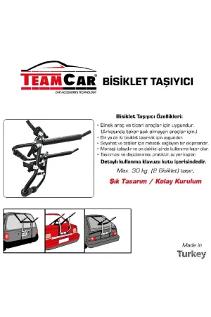Bisiklet Taşıyıcı Aparat Maks 2 Bisiklet 30 Kg Kapasite thumb 3
