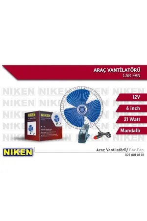 Oto Vantilatör Çap 18 Cm Mandallı Döner Başlıklı 12v Araç Içi Fan thumb 4