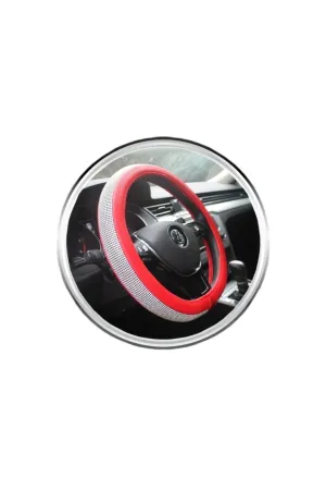 Teamcar Oto Direksiyon Kılıfı Geçmeli Pırlanta Kaplamalı Kırmızı thumb 2