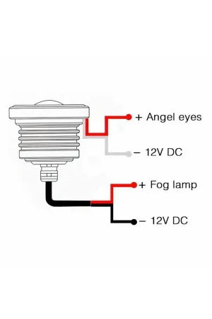 Mercekli Angel Yuvarlak Led Beyaz Sis Farı 8.9cm Metal Gövde thumb 3