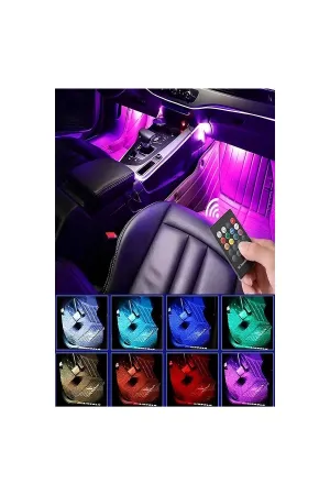 Araç İçi Ayak Altı Müziğe ve Sese Duyarlı 12 Ledli Rgb Renkli Kumandalı Led thumb 2