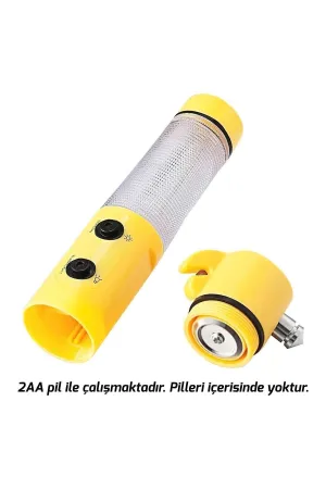 Imdat Çekici Çok Amaçlı Cam Kırıcı Kemer Kesici El Fenerli Mıknatıslı Kırmızı Fasılalı Işık thumb 2