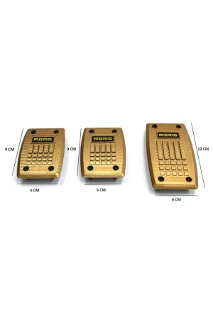 Momo Pedal Seti Gold Manuel Düz Vites Araçlara Özel Kaymaz Taban thumb 2
