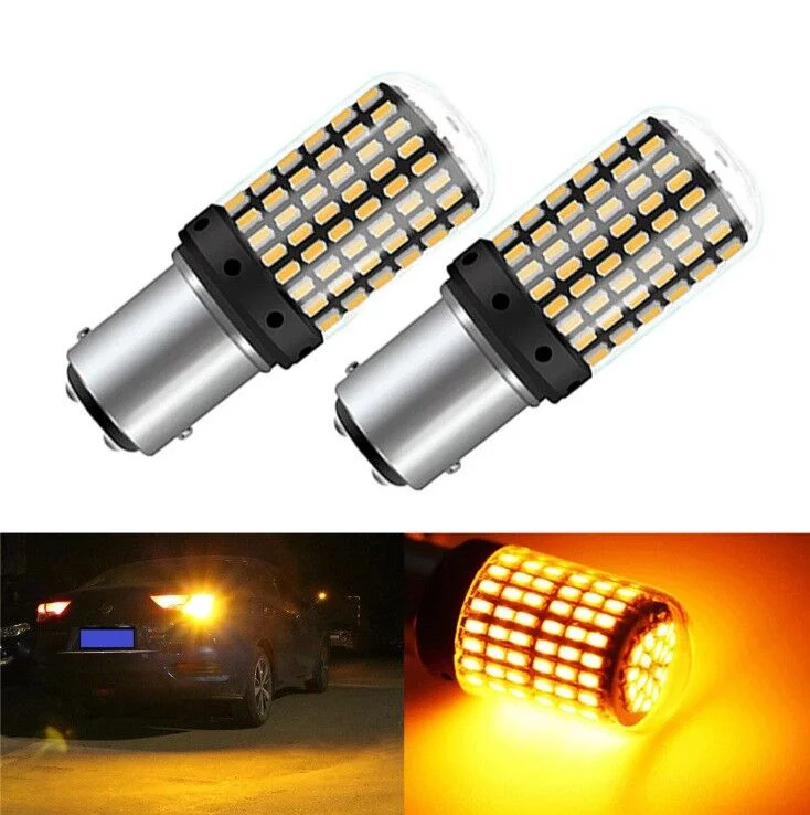 Dekoratif led ampul çift duy turuncu  144led 1157 bay15d 21w / LAAM973