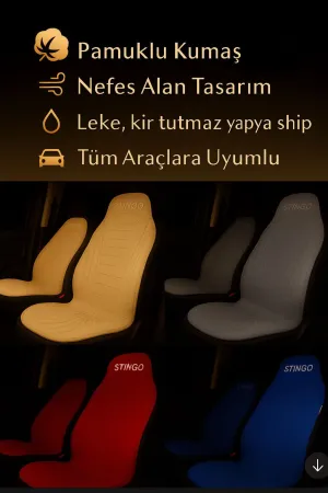2'li Minder Seti Koltuk Koruyucu Universal Kırmızı Renk Terletmez Leke Tutmaz thumb 2