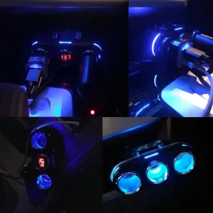 3'lü çakmak soketi 12V-24V 10A / ICCA114 thumb 2