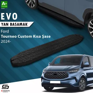 S-Dizayn Ford Tourneo Custom 2 Kısa Şase Evo Siyah Yan Basamak 223 Cm 2023 Üzeri A+ Kalite thumb 1