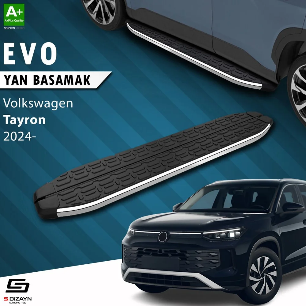 S-Dizayn Volkswagen Tayron 2 Evo Krom Yan Basamak 193 Cm 2024 Üzeri A+ Kalite