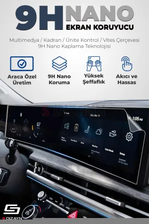 S-Dizayn Volvo V90 Cross Country İnscription 9H Nano Multimedya Ekran Koruyucu 8.7 İnç Parlak 2019-2023 A+ Kalite thumb 1