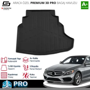 S-Dizayn Mercedes C200 W205 3D Pro Bagaj Havuzu 2014-2021 A+ Kalite thumb 2