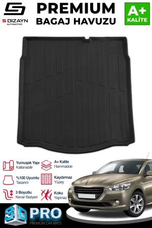 S-Dizayn Peugeot 301 3D Pro Bagaj Havuzu 2012 Üzeri A+ Kalite thumb 1