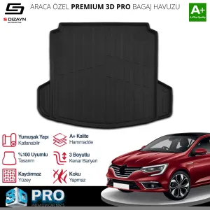 S-Dizayn Renault Megane 4 3D Pro Bagaj Havuzu Çift Kulaklı 2016 Üzeri A+ Kalite thumb 2