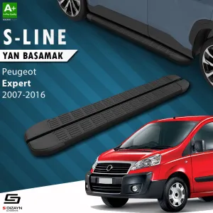 S-Dizayn Peugeot Expert 2 Kısa Şase S-Line Siyah Yan Basamak 213 Cm 2007-2016 thumb 1