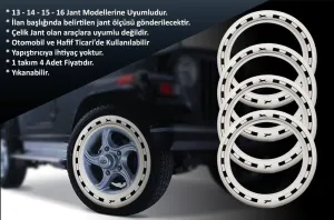 Mazda Uyumlu 14 Jant At Desenli Lastik Yanağı Beyaz Renk 1 Takım 4 Adet thumb 2