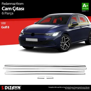 s-dizayn uyumlu VW Golf 8 HB Krom Cam Çıtası 6 Prç. 2020 Üzeri A+ Kalite modelleri DRS Tuning'de. Kaliteli malzeme, hızlı kargo ve güvenli alışverişle hemen