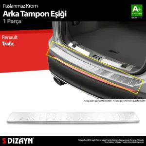 s-dizayn uyumlu Renault Traffic Krom Arka Tampon Eşiği Geniş Model 2001-2014 A+ Kalite modelleri DRS Tuning'de. Kaliteli malzeme, hızlı kargo ve güvenli