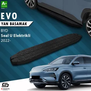 BYD Seal 2022-Günümüz (Seal) uyumlu U Elektrikli Evo Siyah Yan Basamak 193 Cm 2022 Üzeri A+ Kalite modelleri DRS Tuning'de. Kaliteli malzeme, hızlı kargo ve