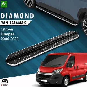 S-Dizayn Citroen Jumper 3 Orta Şase Diamond Krom Yan Basamak 253 Cm 2006-2022 A+ Kalite thumb 1