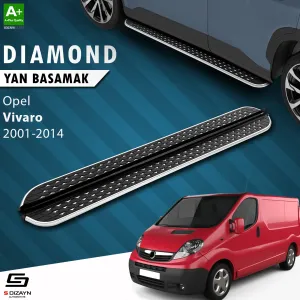 S-Dizayn Opel Vivaro A Kısa Şase Diamond Krom Yan Basamak 223 Cm 2001-2014 A+ Kalite thumb 1