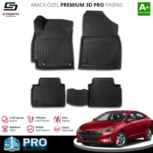 S-Dizayn Hyundai Elantra 3D Pro Havuzlu Paspas 2020 Üzeri A+ Kalite thumb 1