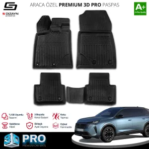 s-dizayn uyumlu Peugeot 5008 Hybrid 3D Pro Havuzlu Paspas 2024 Üzeri A+ Kalite modelleri DRS Tuning'de. Kaliteli malzeme, hızlı kargo ve güvenli alışverişle