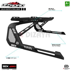 s-dizayn uyumlu SDX 4WD Off Road Ford Ranger 4 Sepetli Çelik Roll Bar V1 2023 Üzeri modelleri DRS Tuning'de. Kaliteli malzeme, hızlı kargo ve güvenli