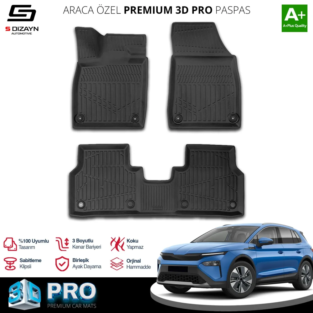 S-Dizayn Skoda Elroq 3D Pro Havuzlu Paspas 2024 Üzeri A+ Kalite
