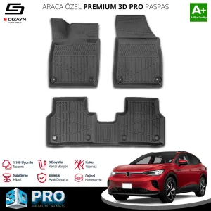 S-Dizayn VW ID.4 3D Pro Havuzlu Paspas 2024 Üzeri A+ Kalite thumb 1