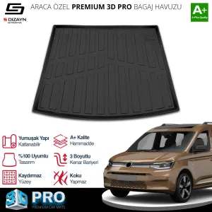 S-Dizayn VW Caddy 3D Pro Bagaj Havuzu 2020 Üzeri A+ Kalite thumb 1