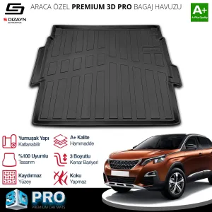 Peugeot 3008 2016-Günümüz (P84) uyumlu 3D Pro Bagaj Havuzu Üst Bagaj 2016-2023 A+ Kalite modelleri DRS Tuning'de. Kaliteli malzeme, hızlı kargo ve güvenli