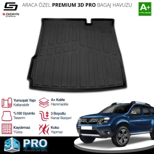 Dacia Duster 2017-2024 (HM) uyumlu 4X2 3D Pro Bagaj Havuzu 2018-2022 A+ Kalite modelleri DRS Tuning'de. Kaliteli malzeme, hızlı kargo ve güvenli alışverişle