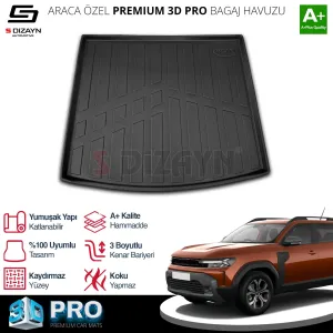 S-Dizayn Renault Duster 4X4 3D Pro Bagaj Havuzu 2024 Üzeri A+ Kalite thumb 1