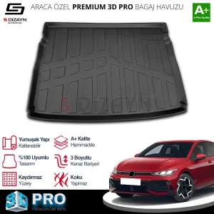 S-Dizayn VW Golf 8 3D Pro Bagaj Havuzu Üst Bagaj 2021-2024 A+ Kalite thumb 1