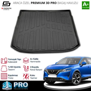 Nissan Qashqai 2021-Günümüz (J12) uyumlu E-Power 3D Pro Bagaj Havuzu Üst Bagaj 2021 Üzeri A+ Kalite modelleri DRS Tuning'de. Kaliteli malzeme, hızlı kargo ve