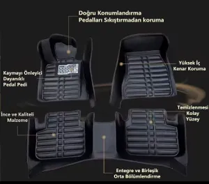 Volkswagen Passat B8 Uyumlu 2014-2023 5D Havuzlu Karbon Dizayn Paspas Seti thumb 3