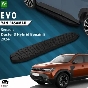 S-Dizayn Renault Duster 3 Hybrid Benzinli Evo Siyah Yan Basamak 183 Cm 2024 Üzeri A+ Kalite thumb 1