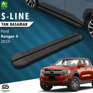S-Dizayn Ford Ranger 4 S-Line Siyah Yan Basamak 203 Cm 2023 Üzeri A+ Kalite thumb 1