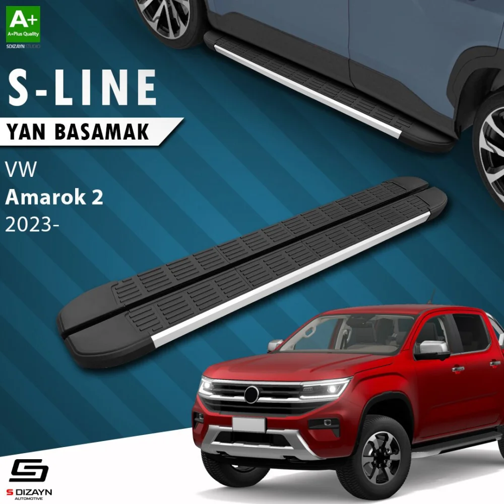 S-Dizayn VW Amarok 2 S-Line Aluminyum Yan Basamak 203 Cm 2023 Üzeri A+ Kalite